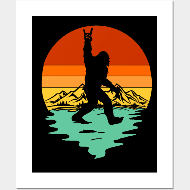 Bigfoot Metallica, Bigfoot Sunset Wall Art by JameMalbie